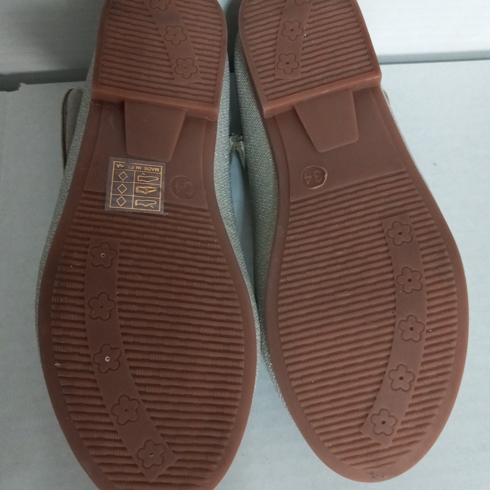 🔥Kids Fashion Brand Pearl-Embellished Gold Sparkle Formal Shoes Size 34 Girl - Picture 9 of 11